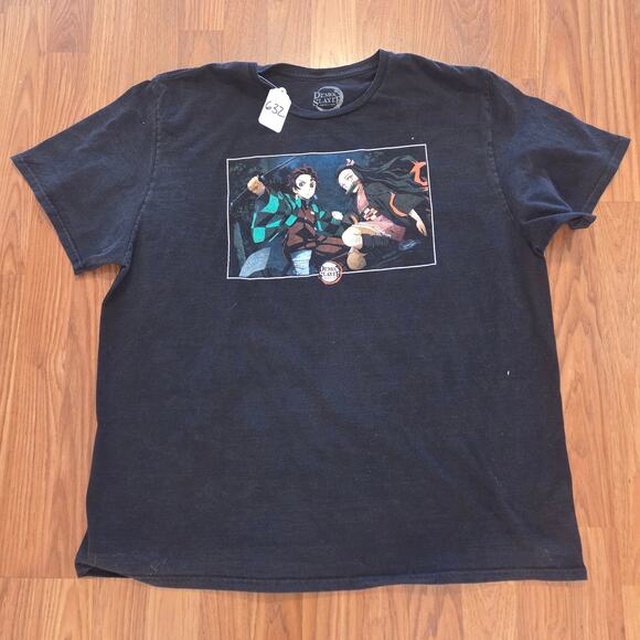 2XL Black Demon Slayer Anime Graphic Tee Shirt - Picture 3 of 4